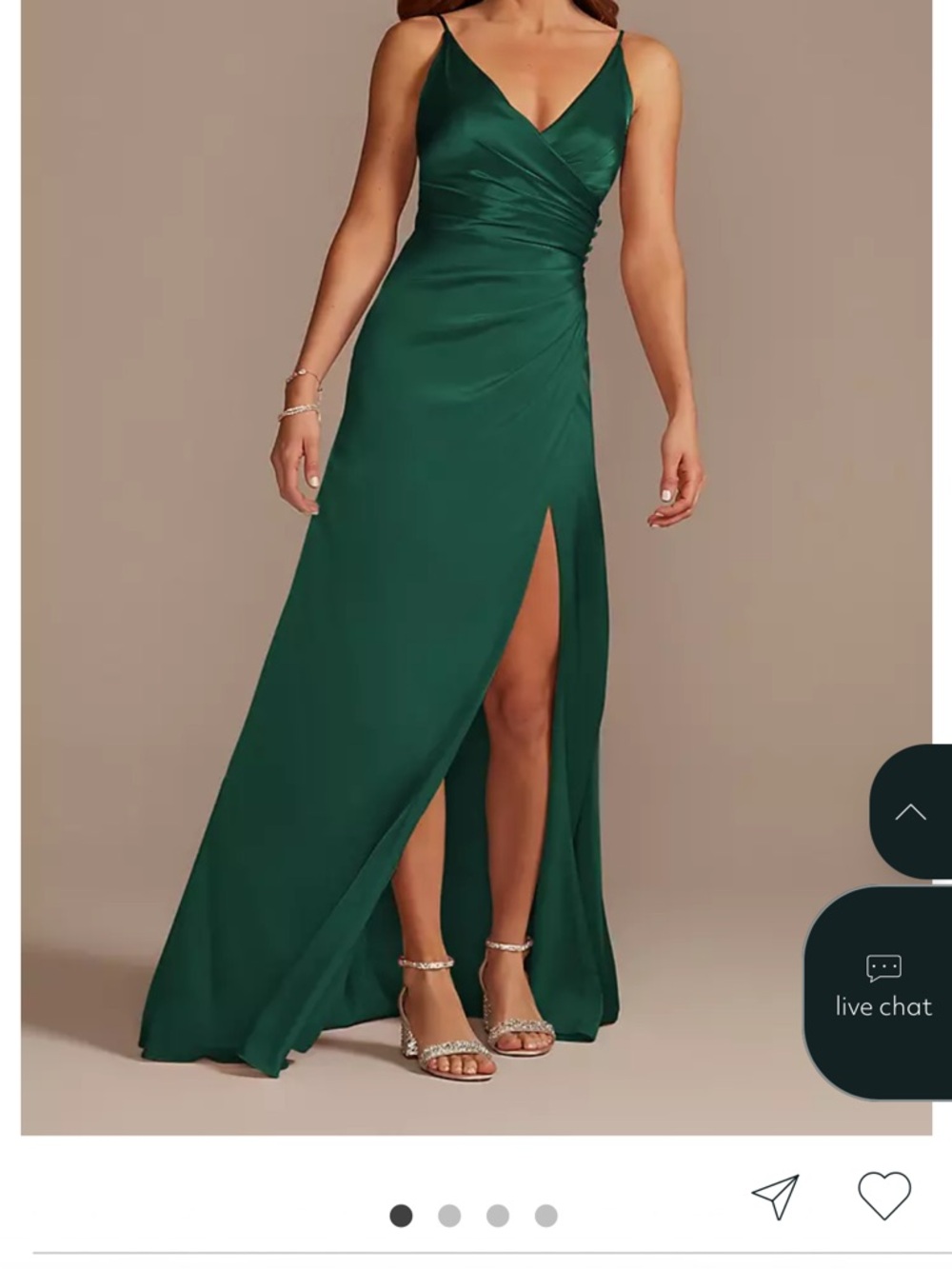 Emerald Green Satin Evening Gown